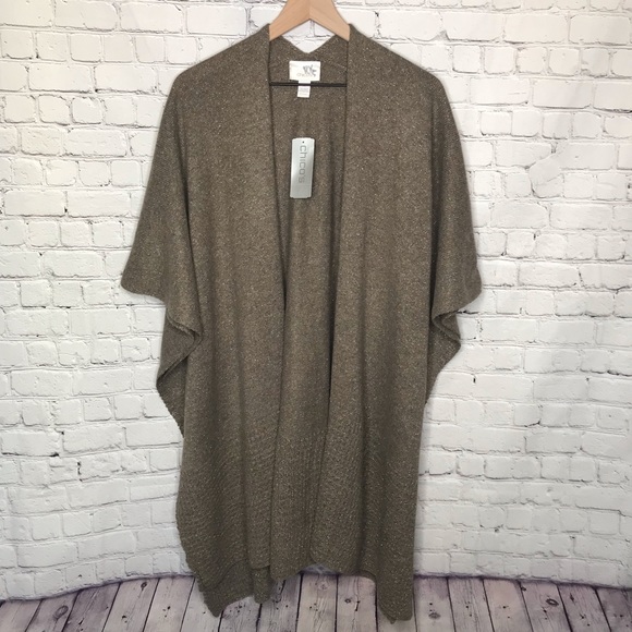 Chico's Accessories - Chico’s Naomi Taupe Ruana wrap NWT one size